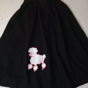Vintage Black Poodle Skirt Made In Italy Authentic. 100% Virgin Wool. Size 14